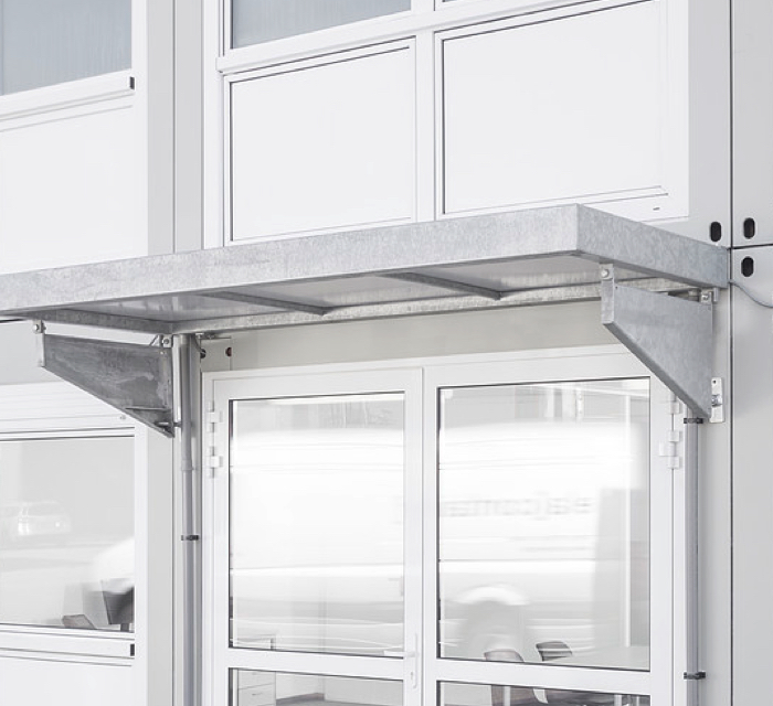 ELA Container - Canopy ELA Container - Canopy protects entrances from rain and sunlight