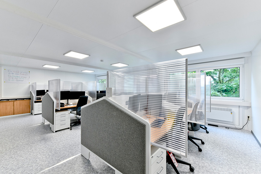 Workplaces in ELA containers. Workplaces in ELA containers.
