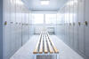 ELA changing room container with lockers and benches