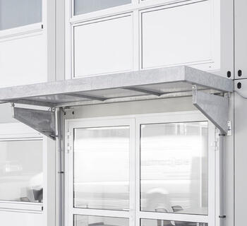 ELA Container - Canopy protects entrances from rain and sunlight