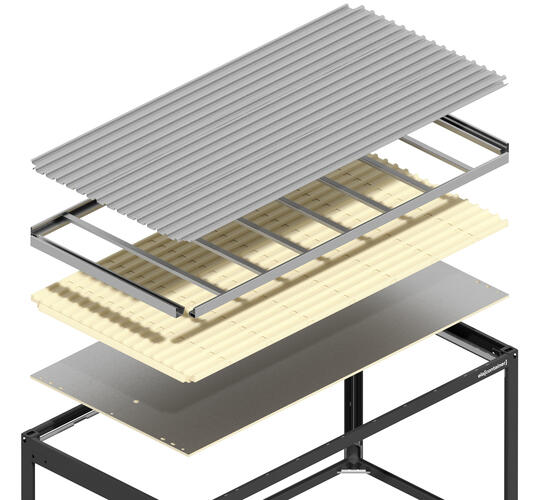 Container roof layers