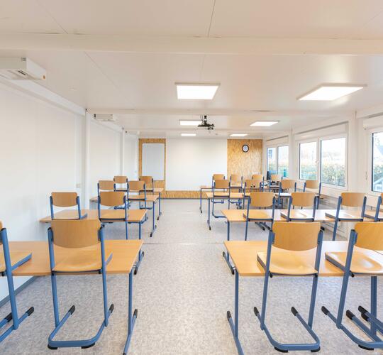 Bright and fully air-conditioned classroom