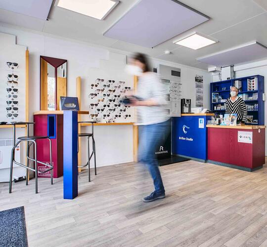 Opticians' shop made from ELA containers
