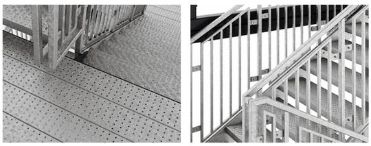 Exterior Staircase Modules and their railing and flooring options by ELA Container