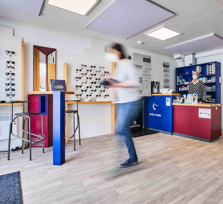 Opticians' shop made from ELA containers