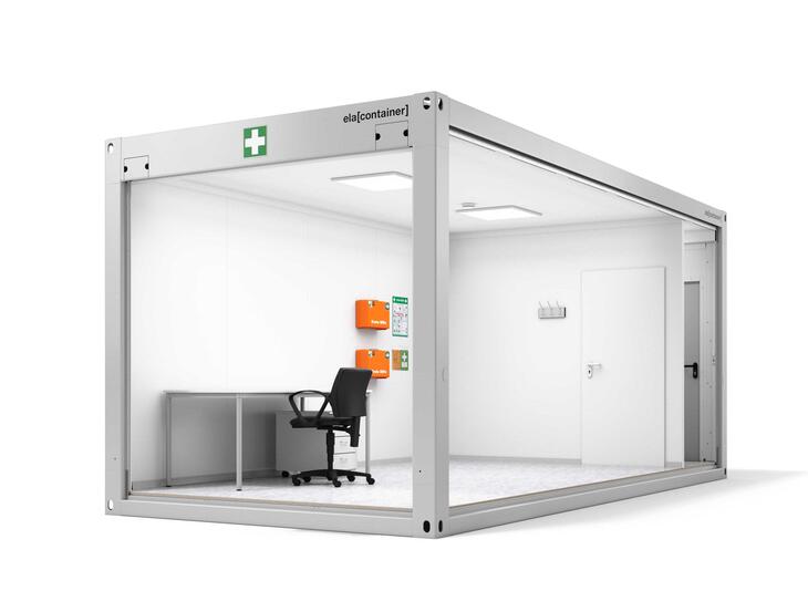 First-aid container by ELA Container UK, corner view