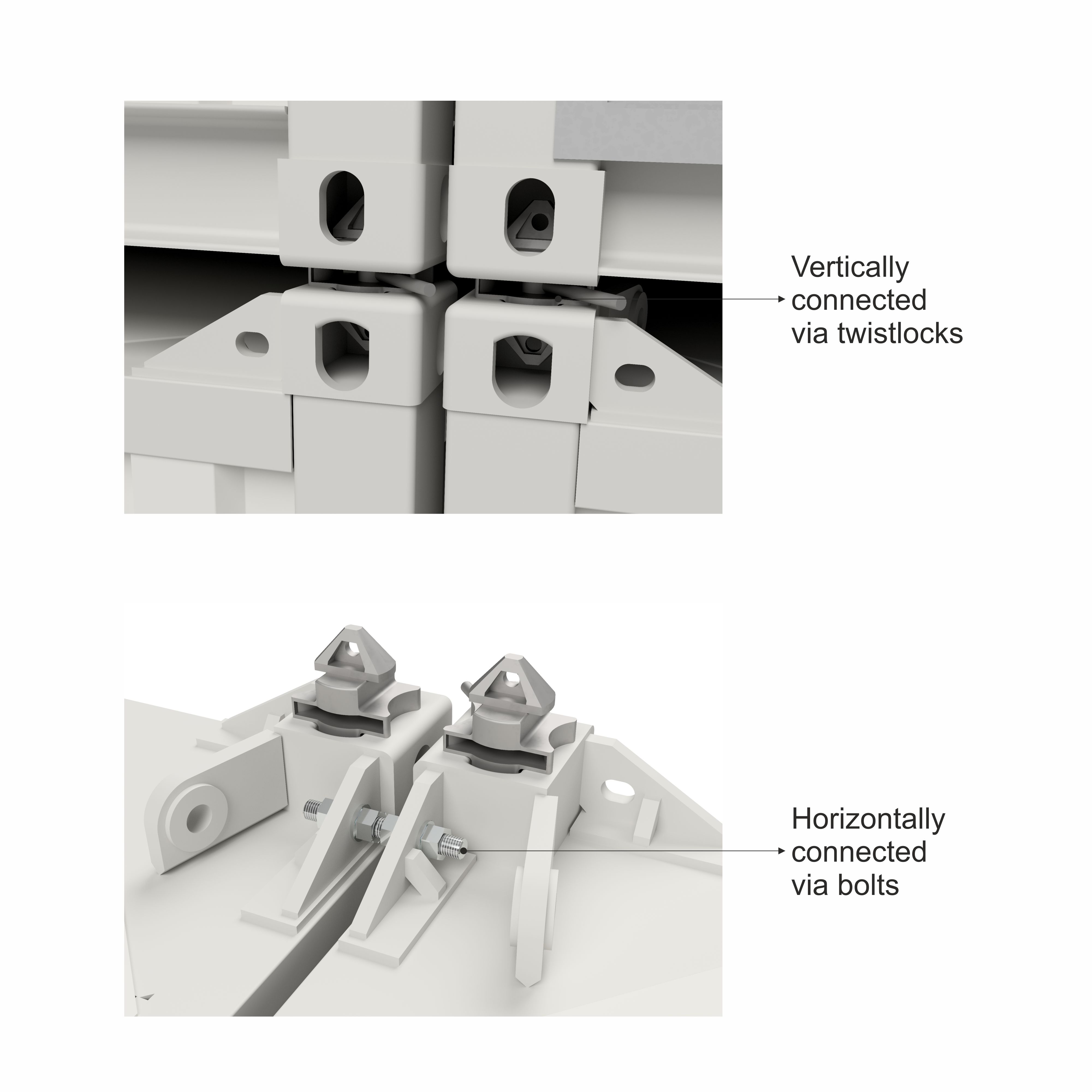 Container assembling twistlock and bolts Container assembling twistlock and bolts