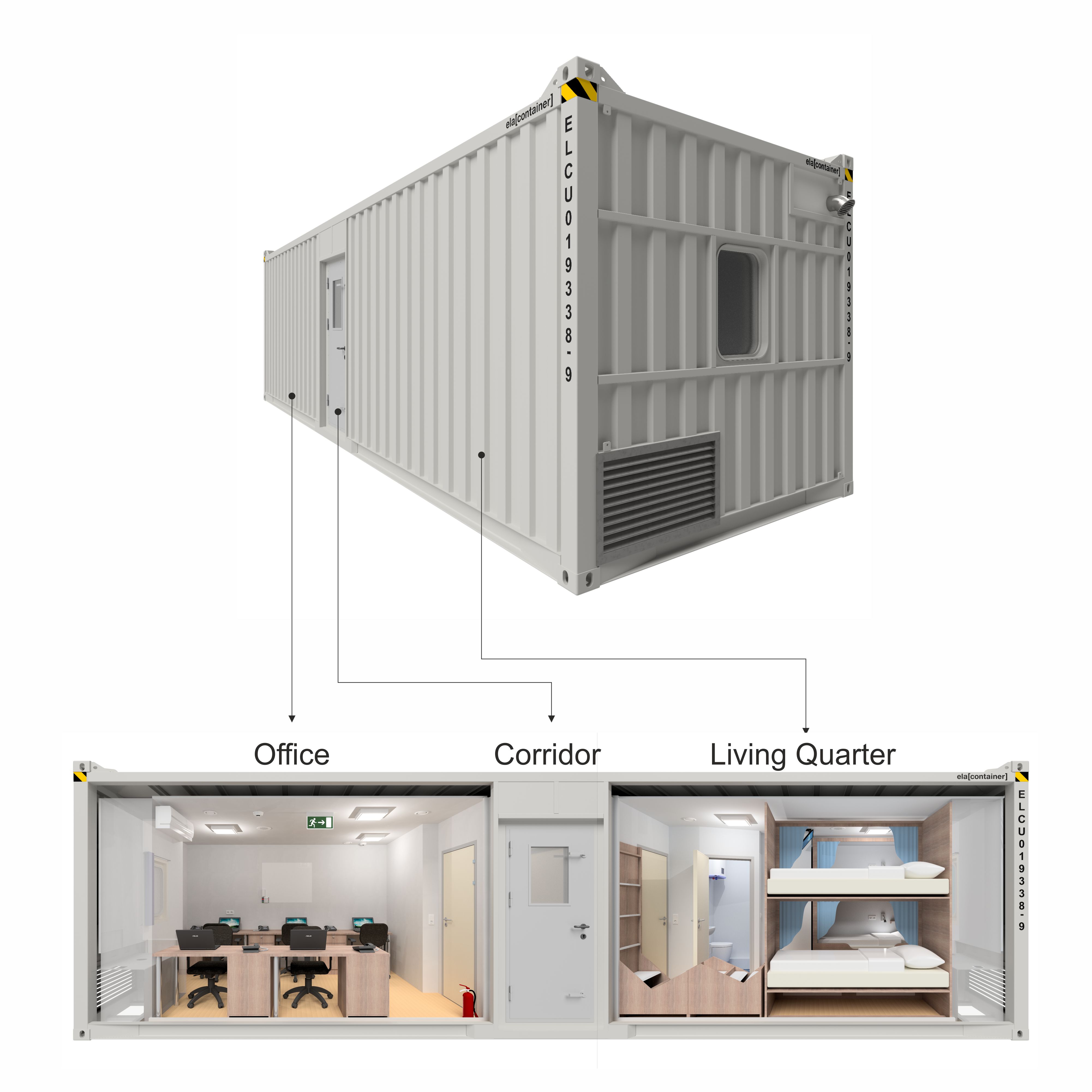 Outfitting possibilities 33ft container