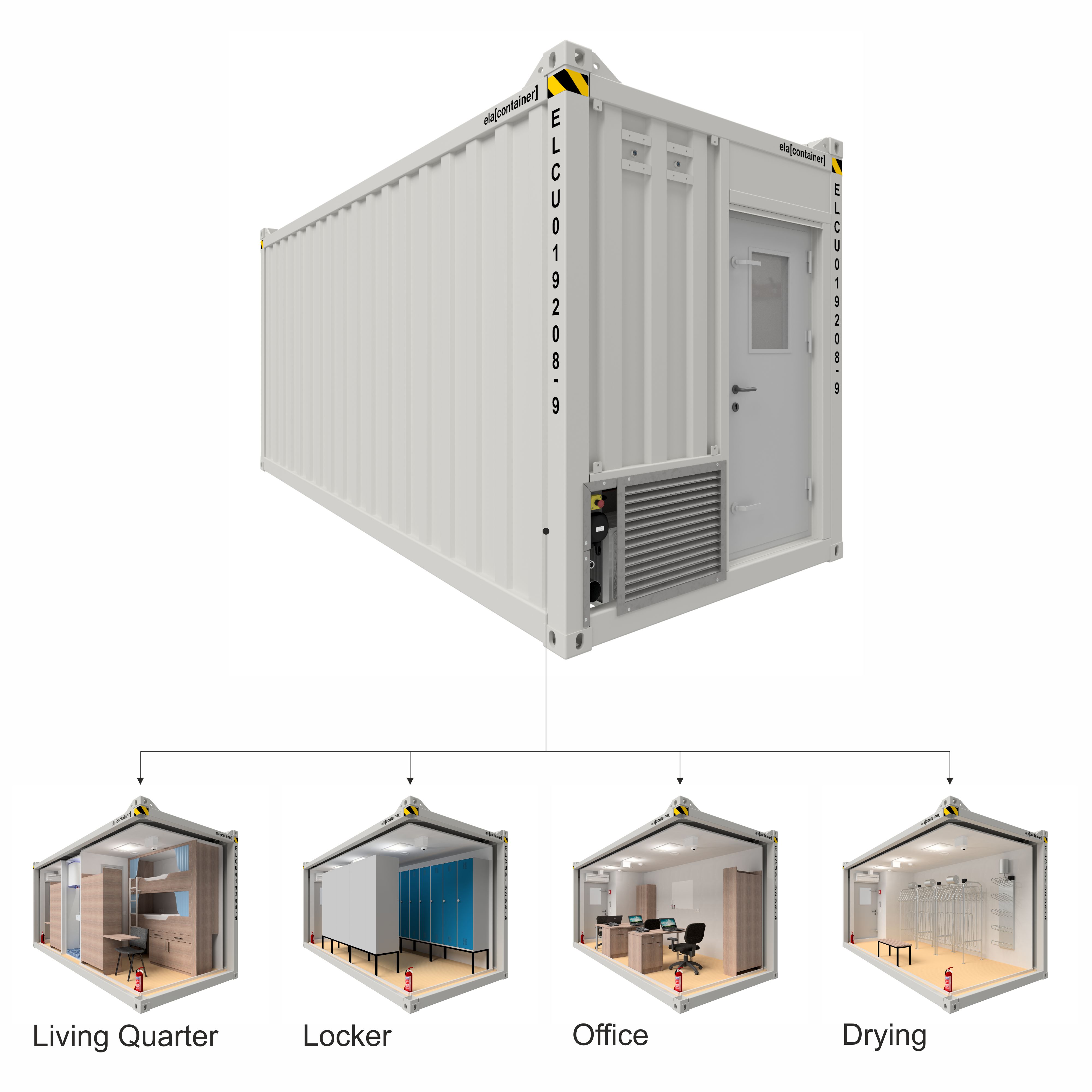 Outfitting possibilities 20ft container Outfitting possibilities 20ft container