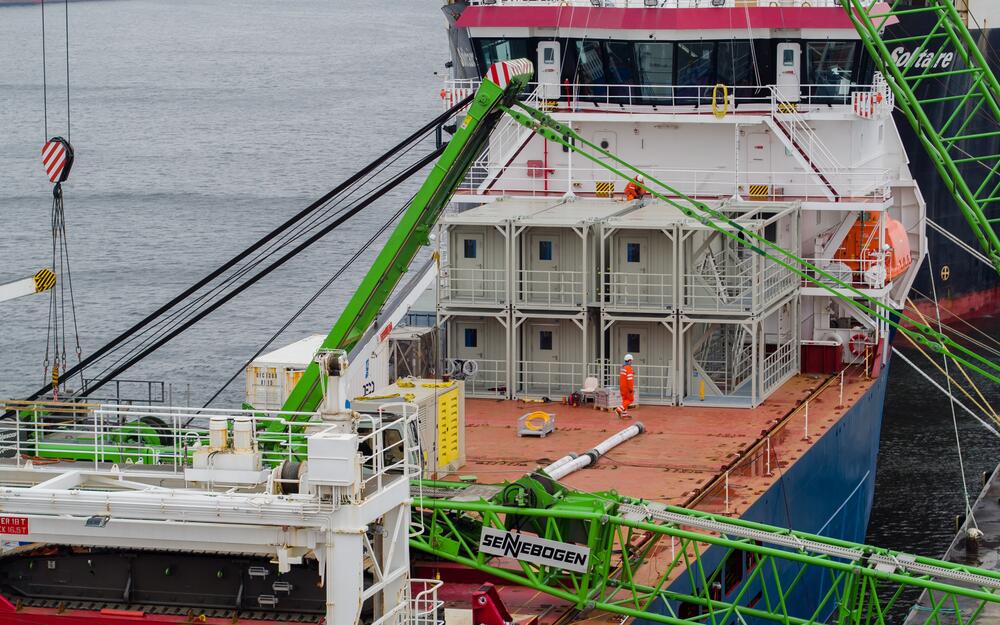 Container Einheit auf einem Schiff