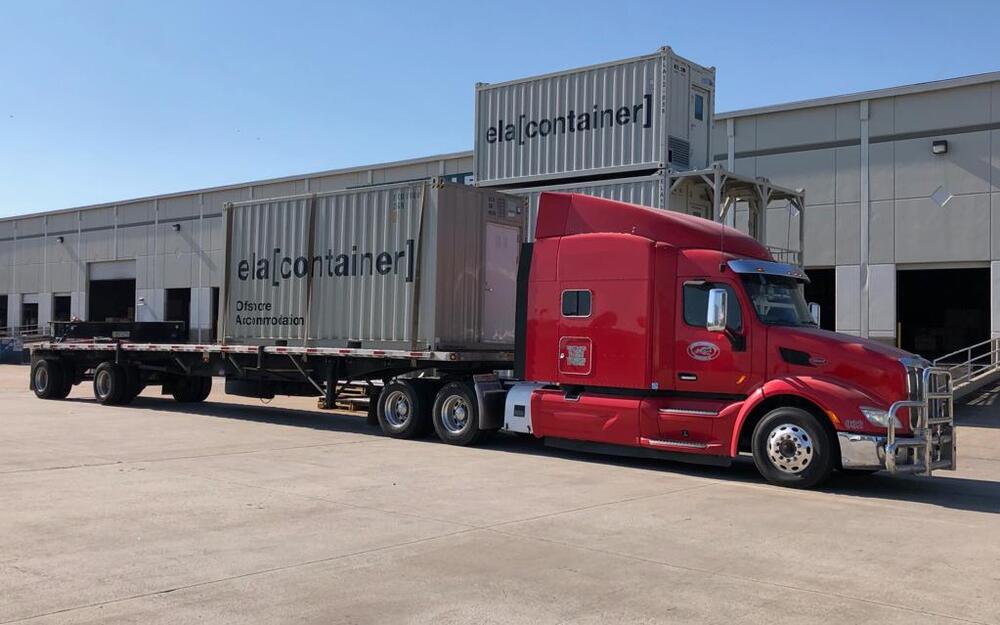 Container auf einem LKW in Houston